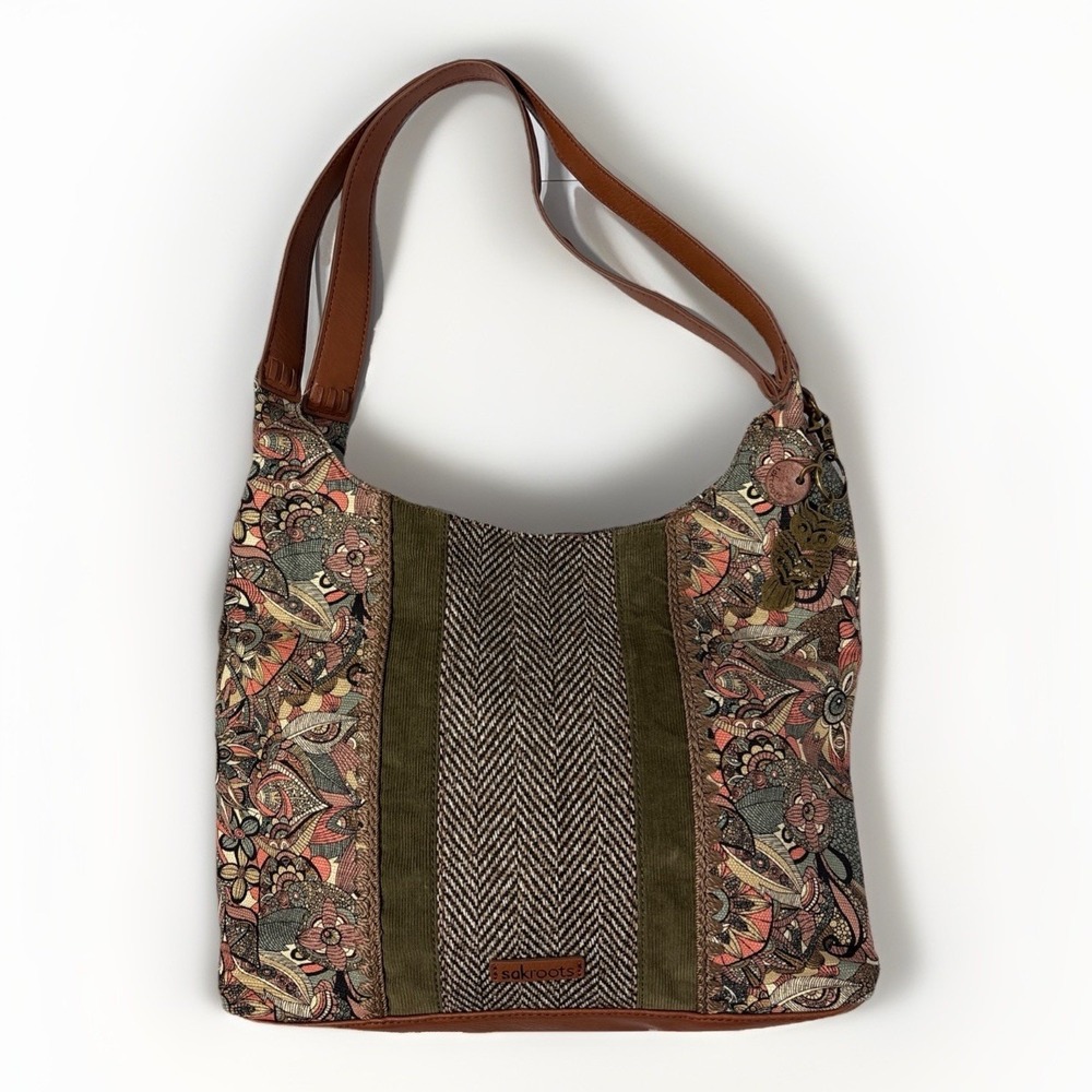 Sakroots Hermosa Hobo Bag Artist Circle Olive Spirit Desert Boho Owl RETIRED